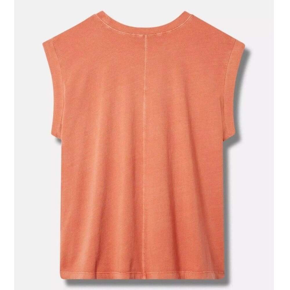 Torrid Orange Graphic Vintage Jersey Crew Neck Dolman Tank 00 M/L 10 #G70621 - Picture 2 of 5